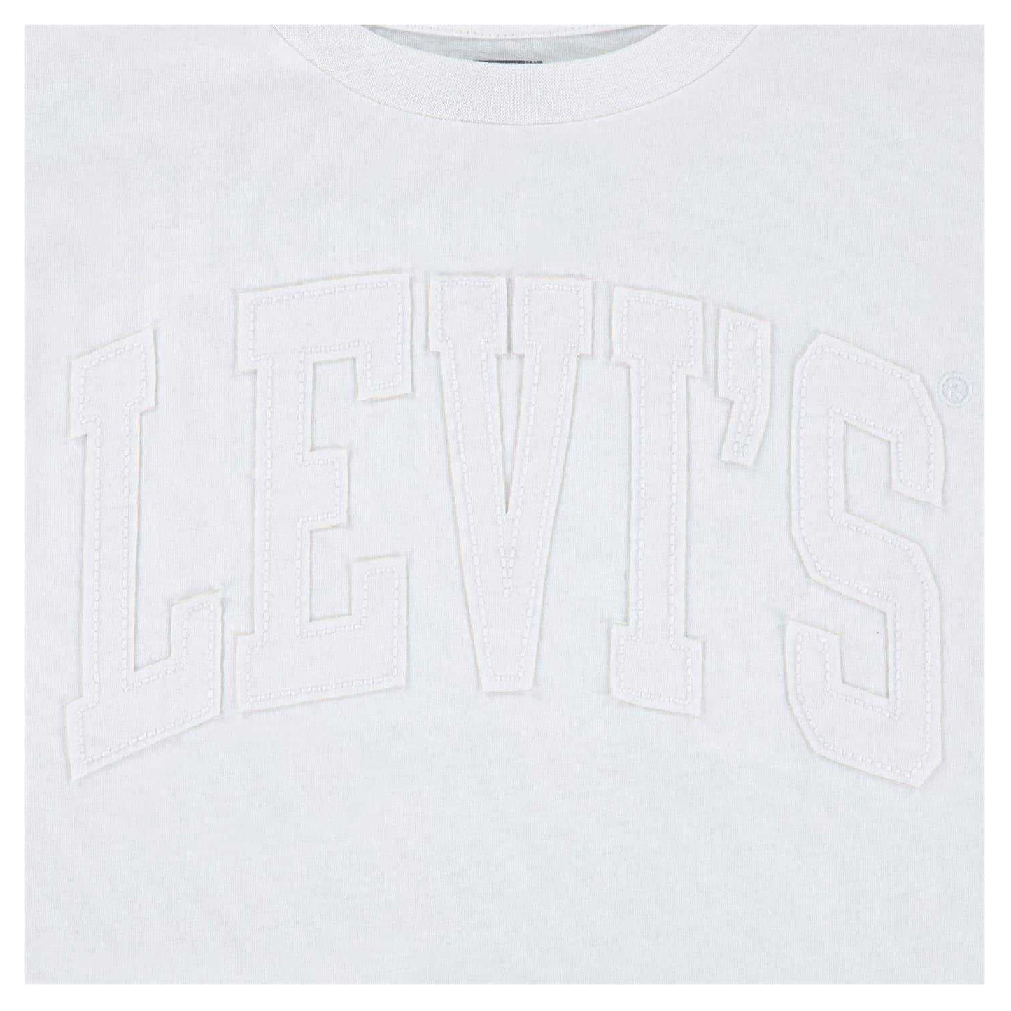 White - Side - Levis Childrens-Kids Embossed Oversized T-Shirt
