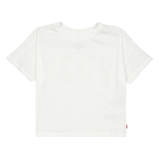 White - Front - Levis Childrens-Kids Embossed Oversized T-Shirt