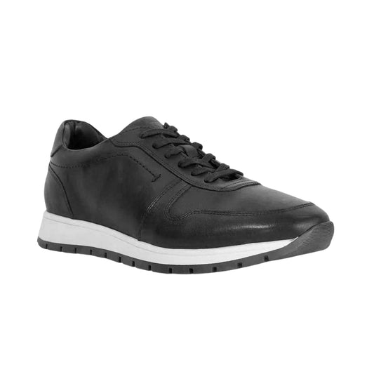 Navy - Front - Dune London Mens Tris Leather Trainers