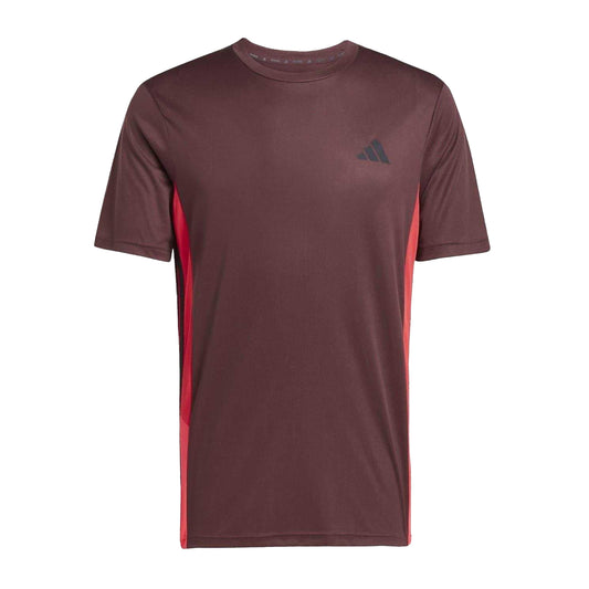 Ruby Red - Front - Adidas Mens Colour Block Regular Training T-Shirt