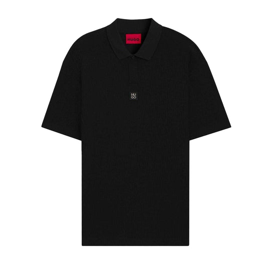 Black - Front - Hugo Boss Mens Cotton Collared Regular Polo Shirt