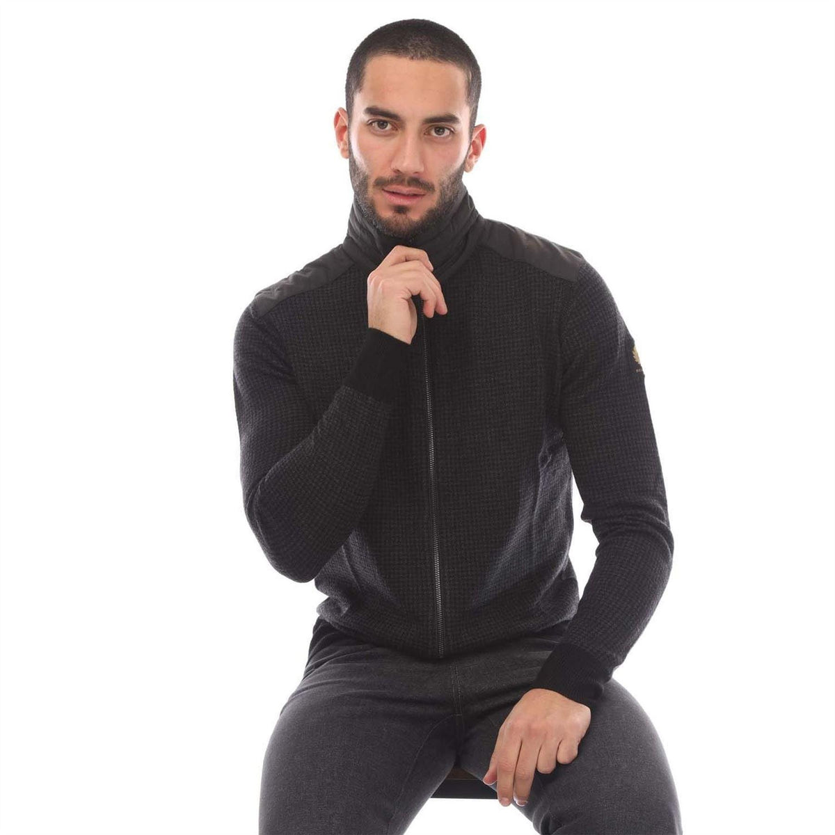 Black - Lifestyle - Belstaff Mens Virgin Wool Cardigan