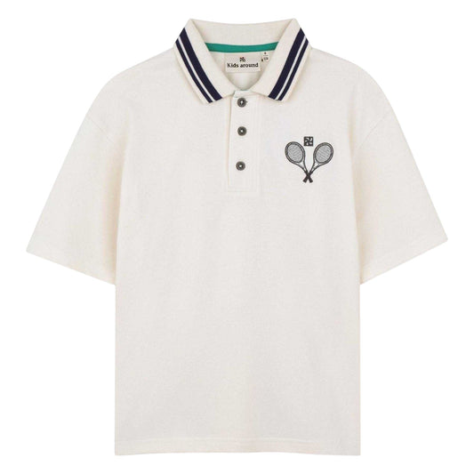 Cream - Front - Kids Around Childrens-Kids Racket Polo Shirt