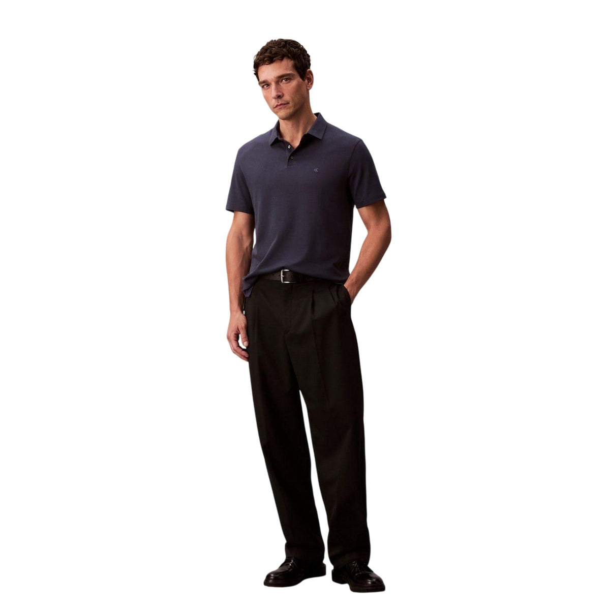 Ink - Lifestyle - Calvin Klein Mens Pima Cotton Collared Short-Sleeved Polo Shirt