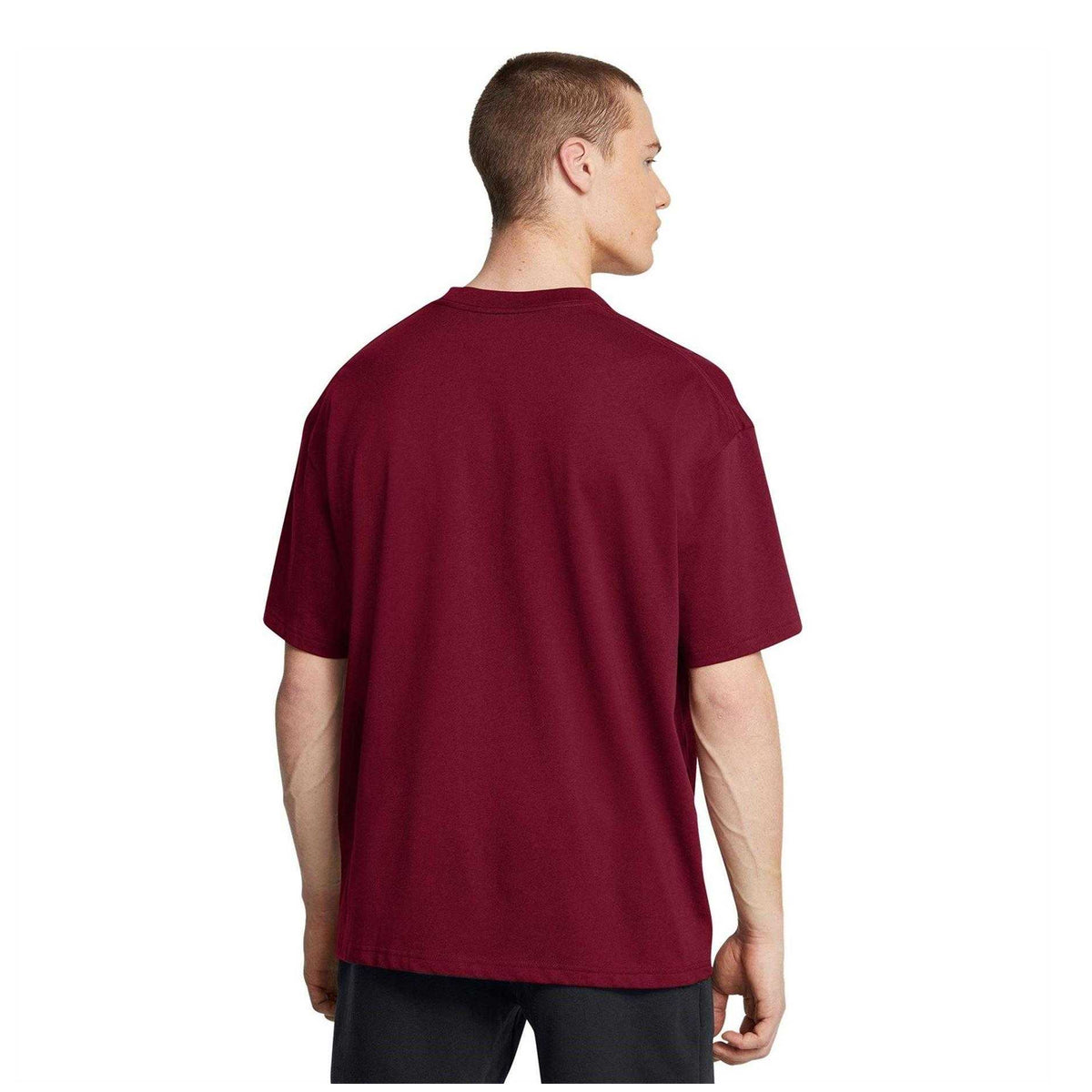 Red - Lifestyle - Under Armour Mens Logo Heavyweight Loose T-Shirt