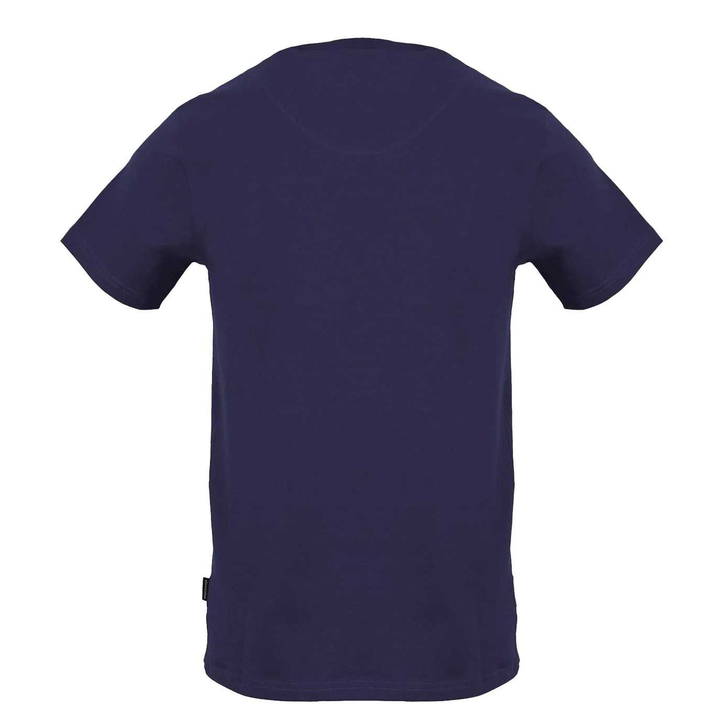 Navy - Back - Aquascutum Mens Printed Signature Crew Neck T-Shirt