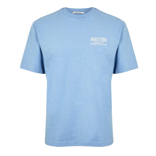 Sky Blue - Front - Jack Wills Mens Outline Regular T-Shirt