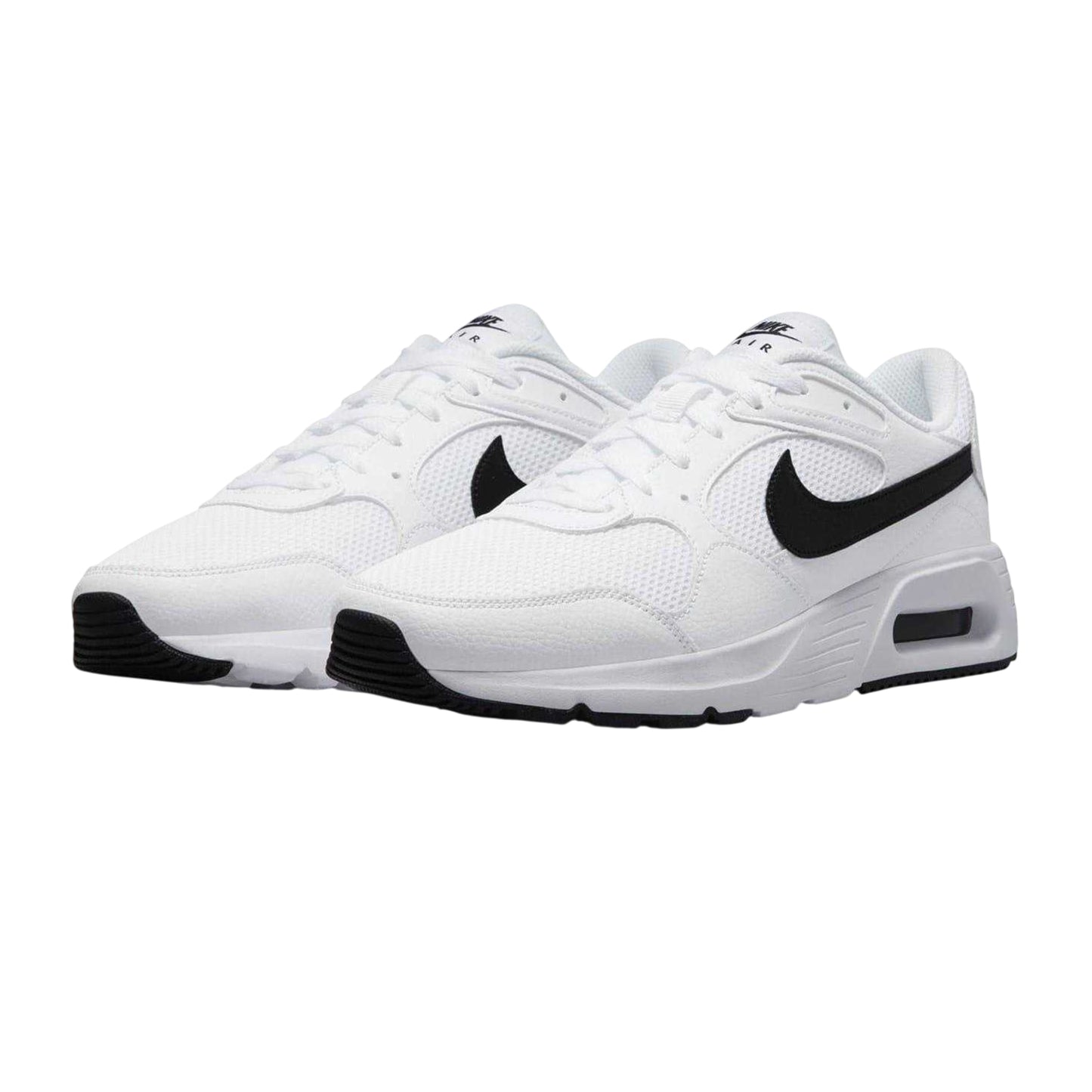 White-Black - Pack Shot - Nike Mens Air Max SC Leather Trainers