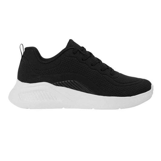 Black-White - Front - Skechers Womens-Ladies Bob Buno Logo Trainers