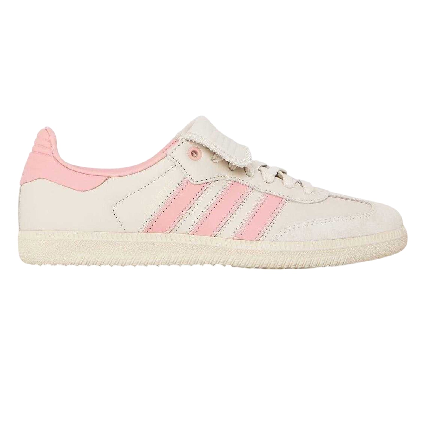 White-Pink - Lifestyle - Adidas Mens Samba 3 Stripes Leather Shoes