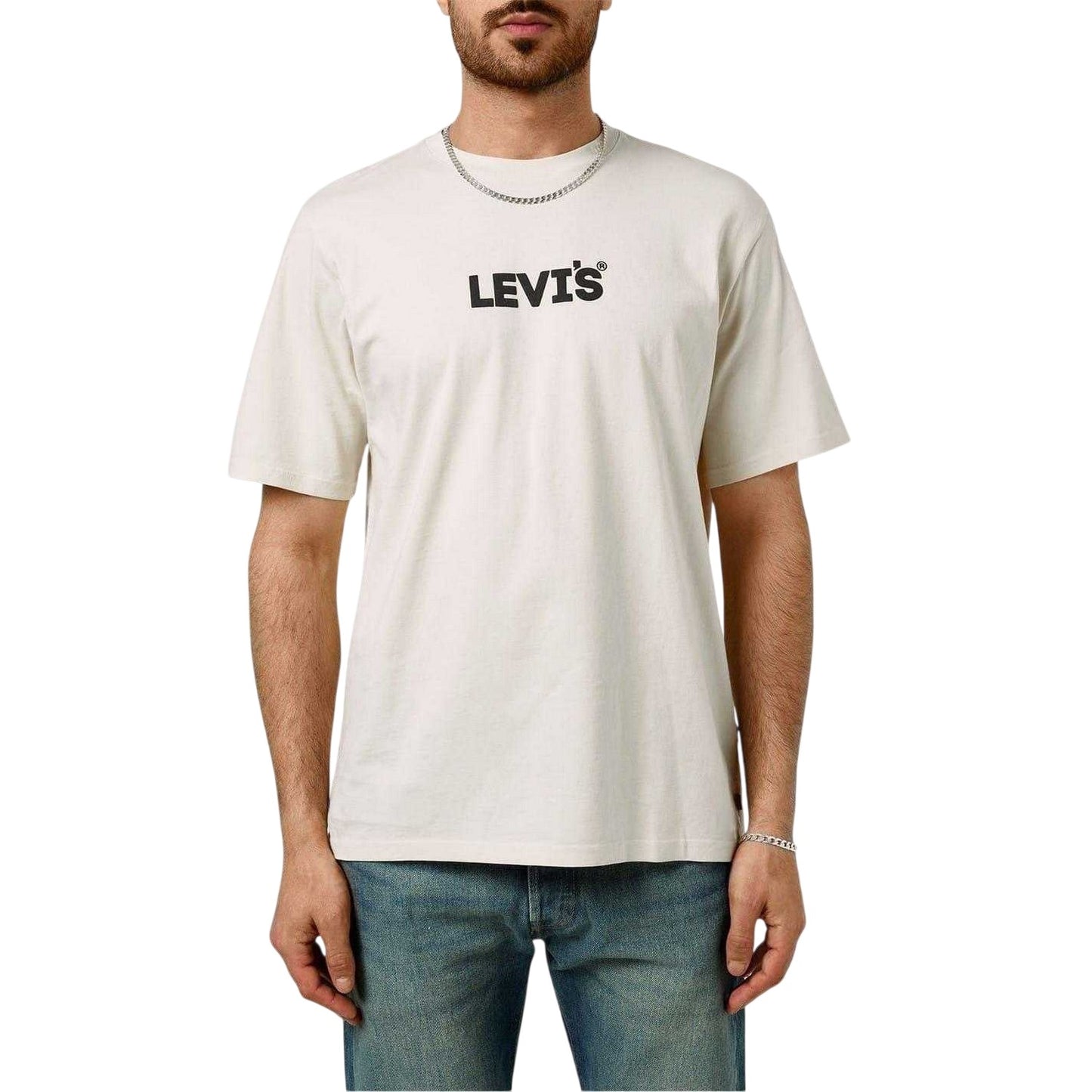 Sand - Side - Levis Mens Logo Cotton T-Shirt