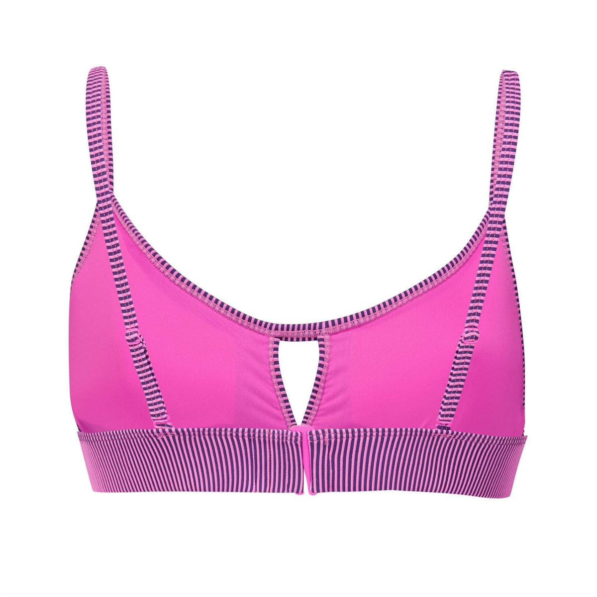 Pink - Back - Puma Womens-Ladies Peek A Boo Stripe Bikini Top