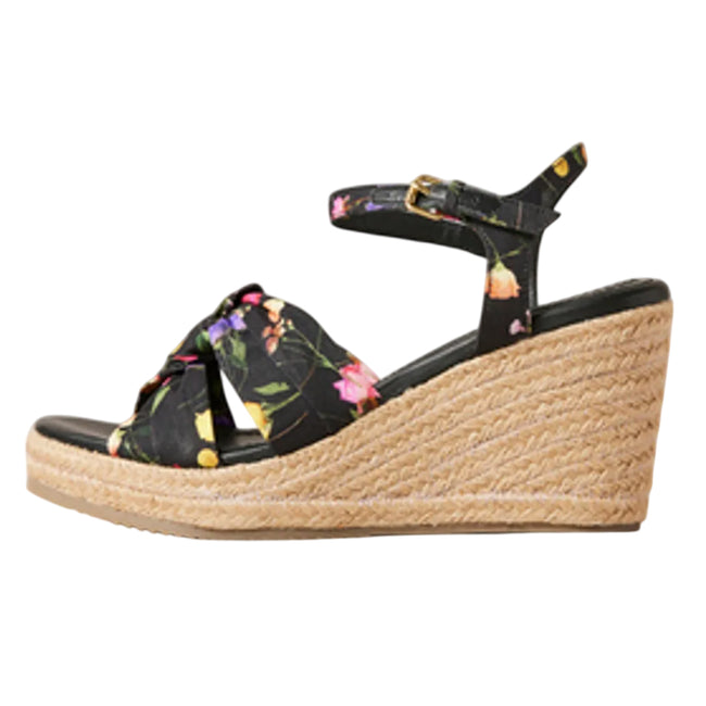 Black - Lifestyle - Ted Baker Womens-Ladies Cardone Floral Platform Espadrilles