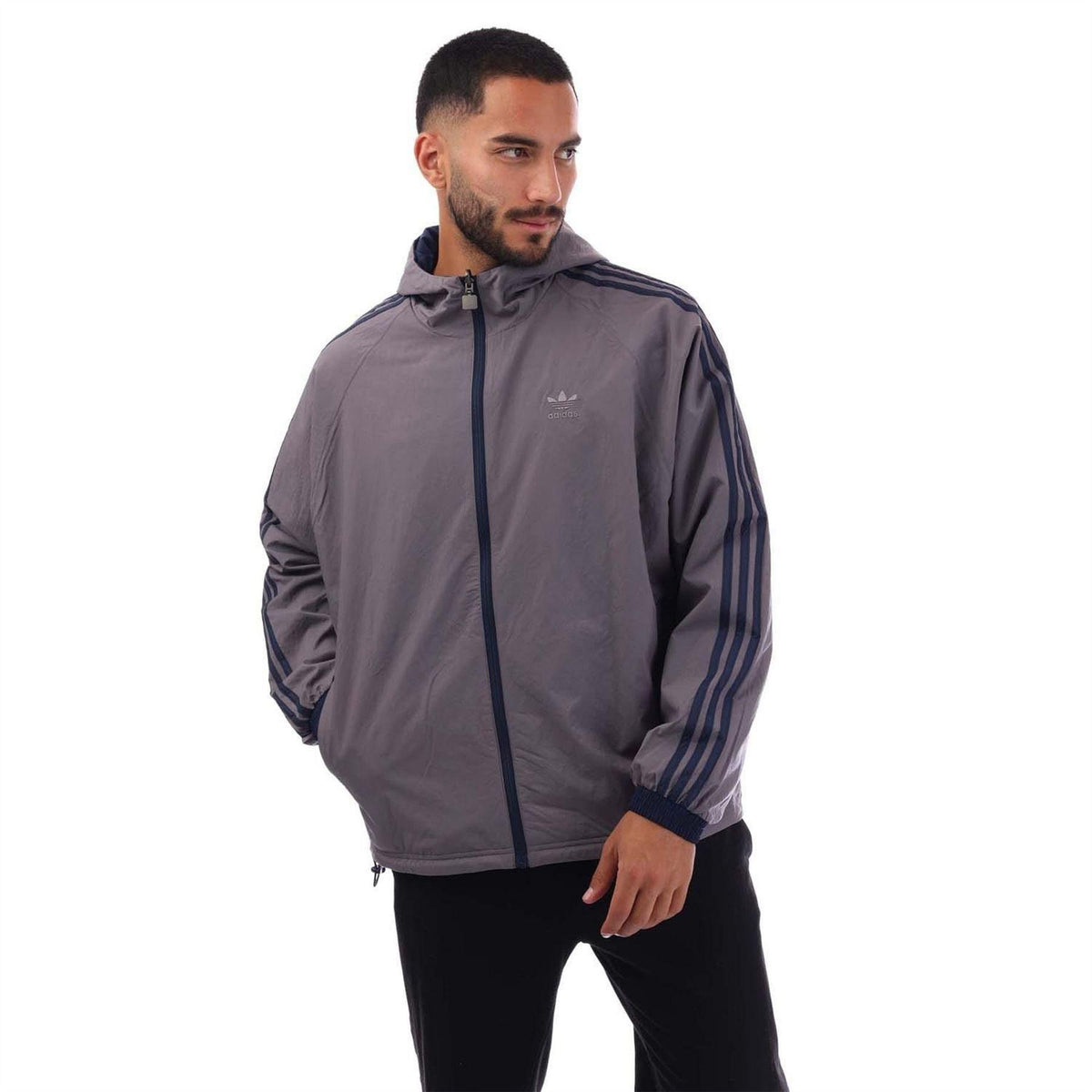 Navy - Pack Shot - Adidas Mens Originals Reversible Windbreaker