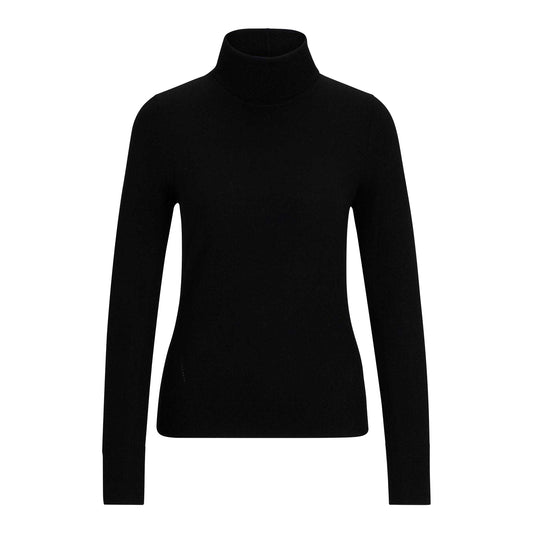 Black - Front - Boss Womens-Ladies Fasecta Knitted Regular Turtleneck