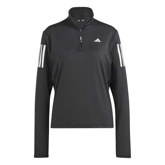 Black - Front - Adidas Womens-Ladies Own The Run Half Zip Top