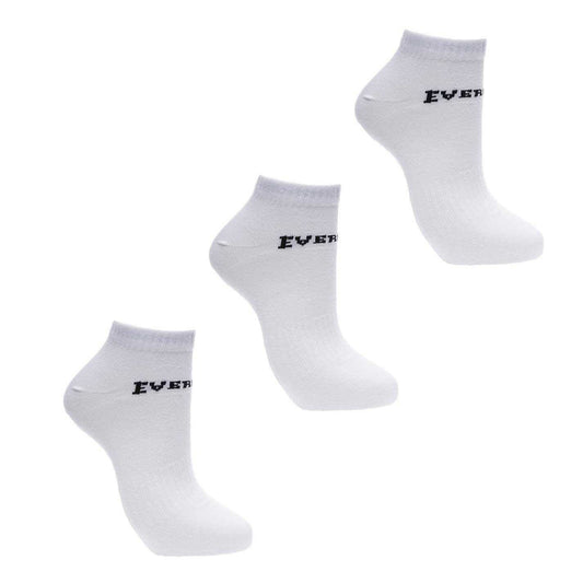 White - Front - Everlast Mens Logo Trainer Socks (Pack of 3)