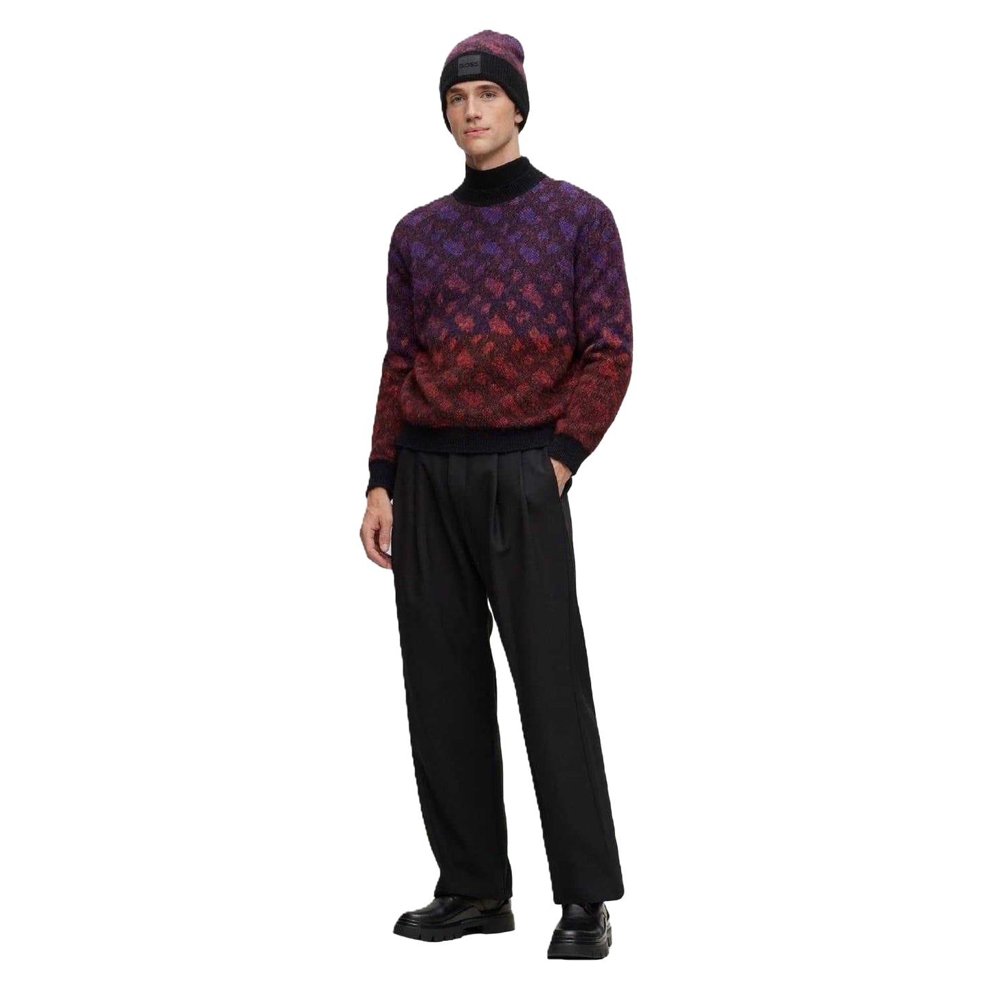 Black Blend - Lifestyle - Boss Mens Geometric Regular Jumper