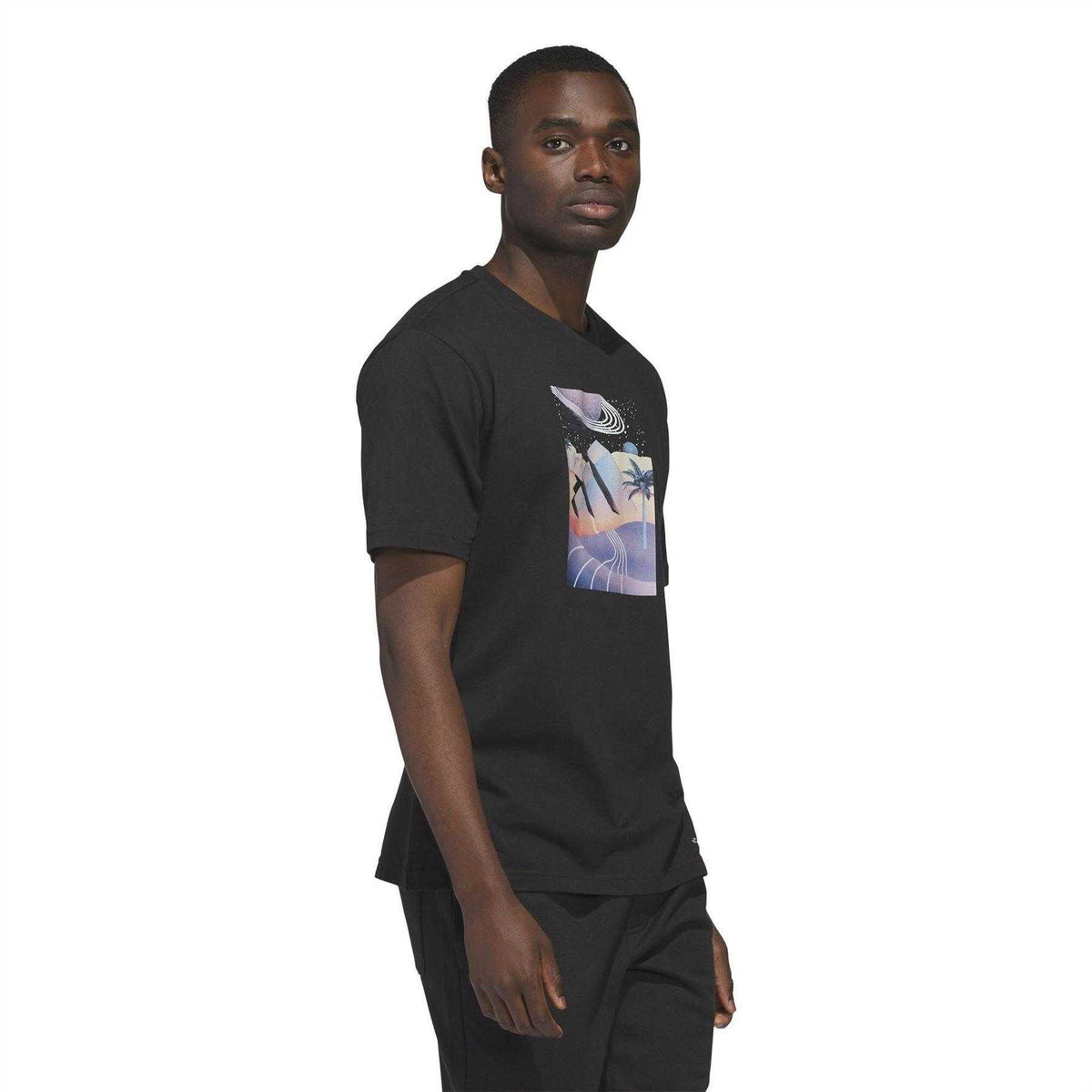 Black - Pack Shot - Adidas Mens Galaxy Logo T-Shirt