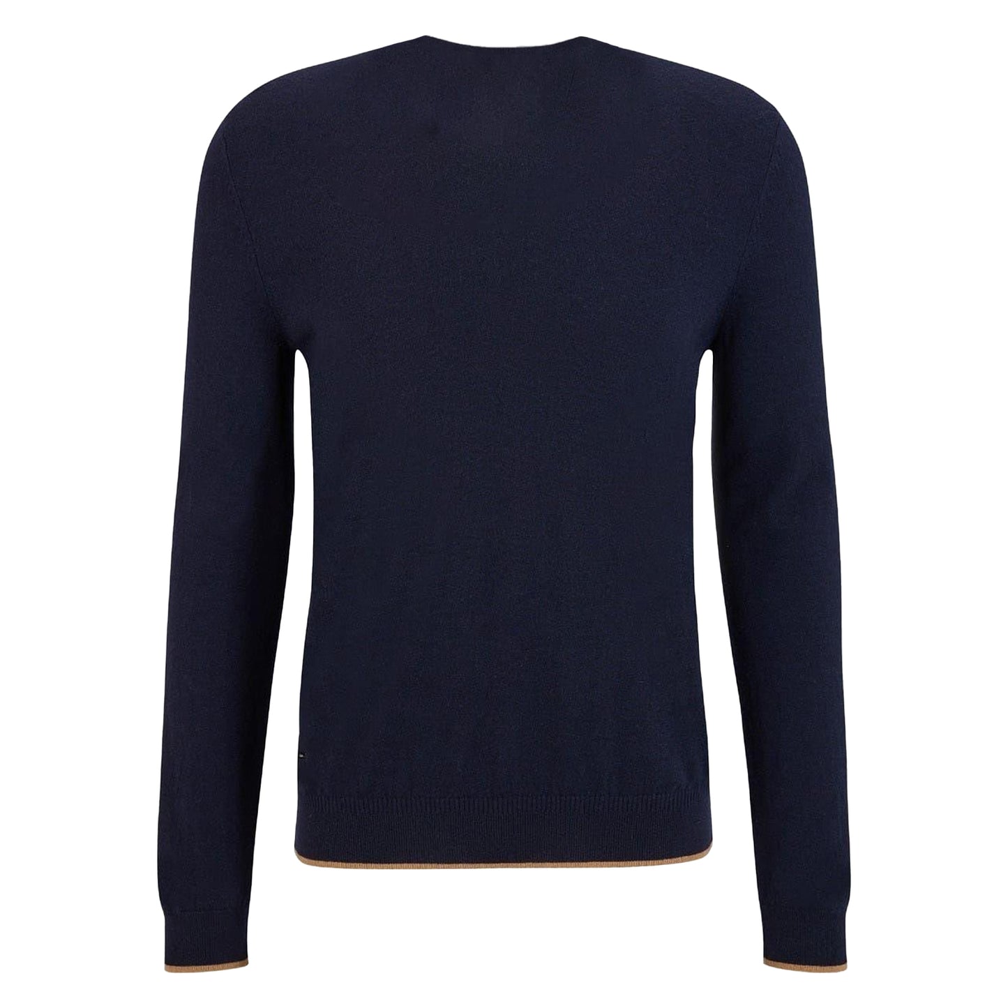 Dark Blue - Back - Boss Mens Contrast Tipped V Neck Regular Sweater Top