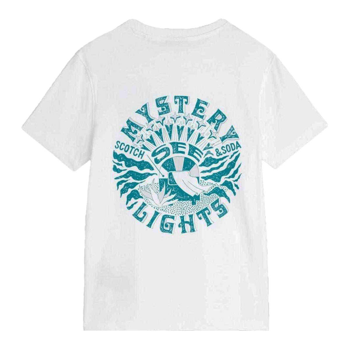 Bright White - Back - Scotch And Soda Childrens-Kids Artwork Logo T-Shirt