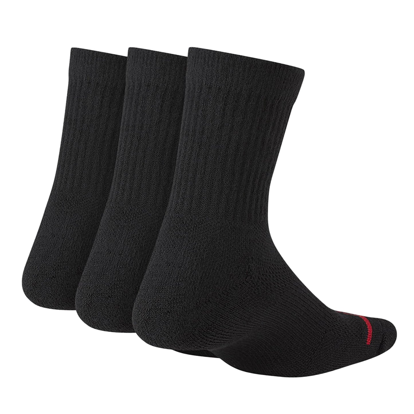 Black - Back - Nike Childrens-Kids Air Jordan Crew Socks (Pack of 3)