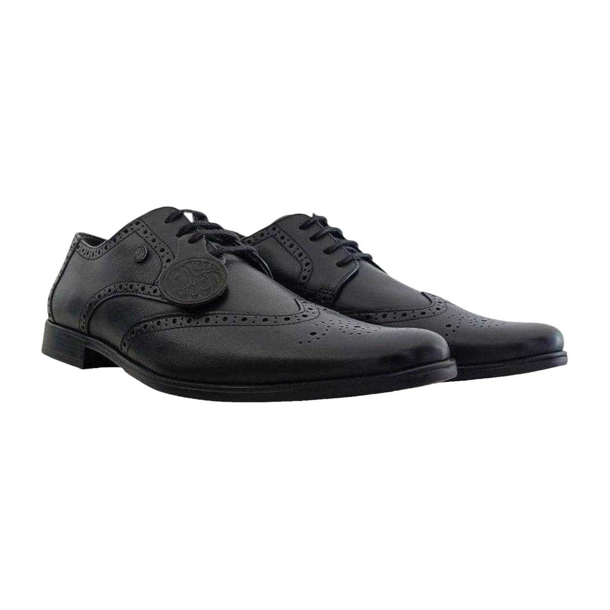Black - Pack Shot - Pretty Green Mens Leather Brogues