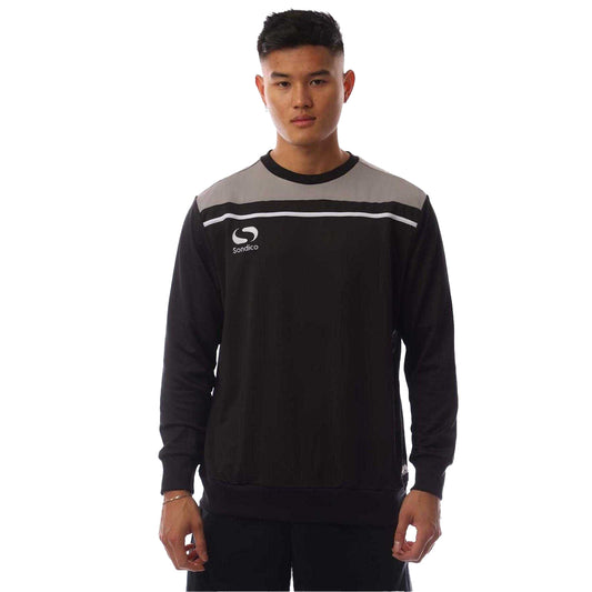 Black-Charcoal - Front - Sondico Mens Precision Striped Long-Sleeved Sweatshirt