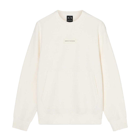Cream - Front - Armani Exchange Mens Relaxed Fit Sweatshirt