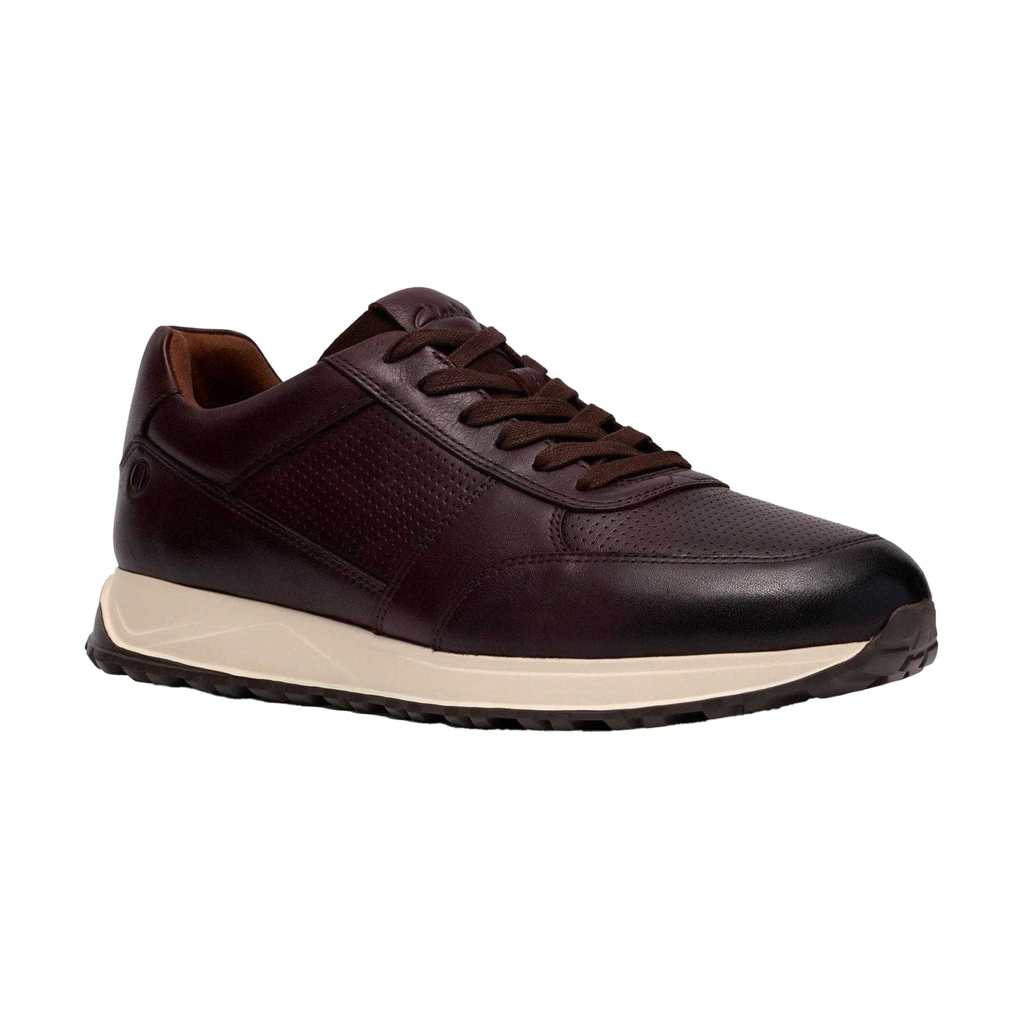 Brown - Pack Shot - Clarks Mens Radwell Tie Leather Flat Trainers