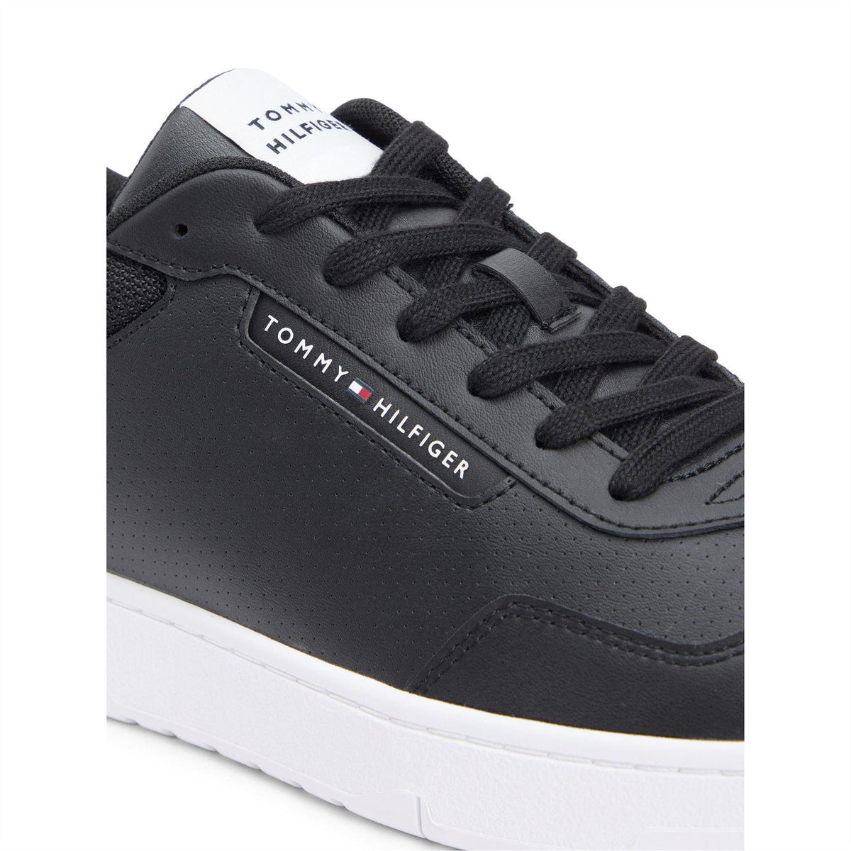 Black - Pack Shot - Tommy Hilfiger Mens Basket Core Lt Leather Trainers