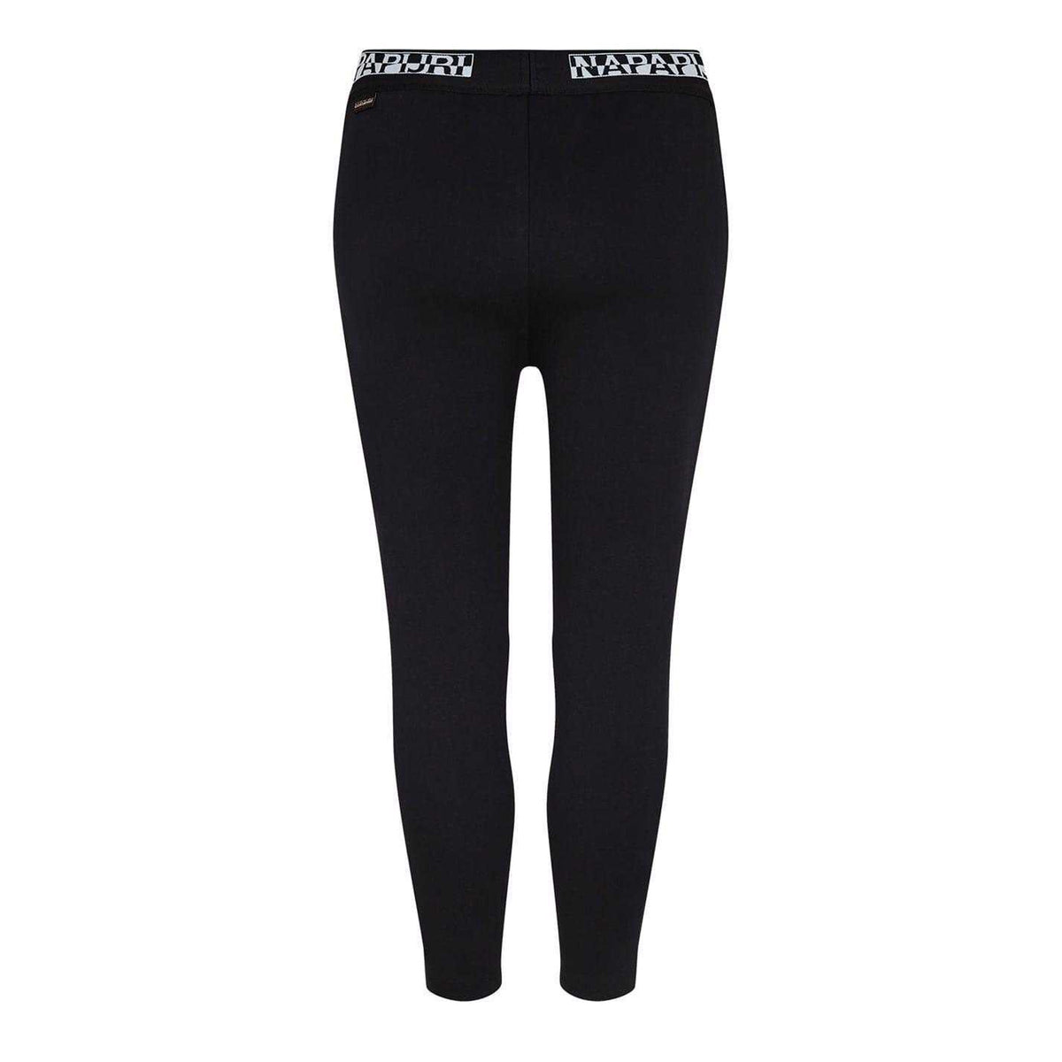 Black - Back - Napapijri Womens-Ladies Cotton Blend Vertical Logo Leggings