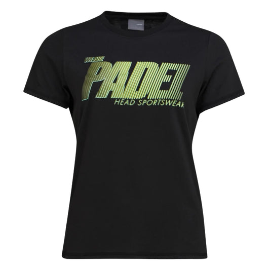Black - Front - Head Womens-Ladies Padel Printed Sport T-Shirt