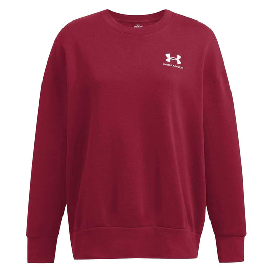 Red - Front - Under Armour Womens-Ladies Essential Oversized Sweatshirt