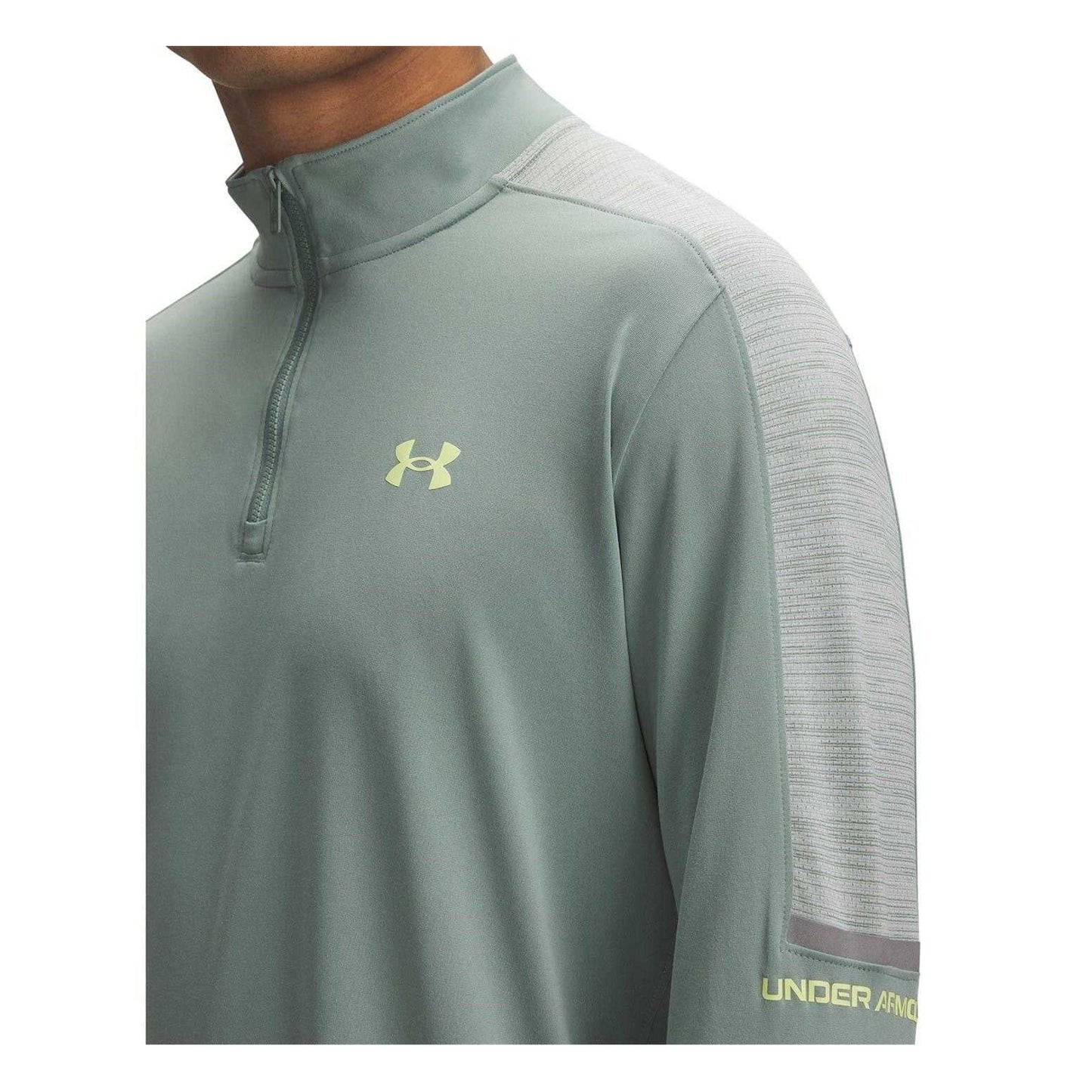 Green - Side - Under Armour Mens Technical Long-Sleeved Running Sweatshirt