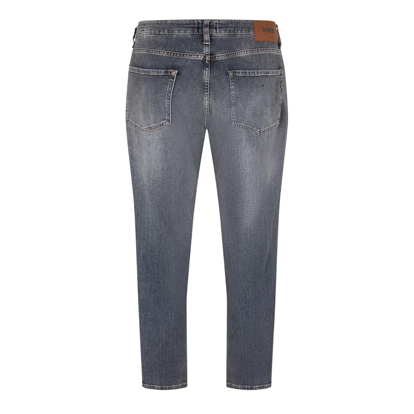 Dark Grey - Back - Boss Mens Maine Denim Mid Rise Slim Jeans