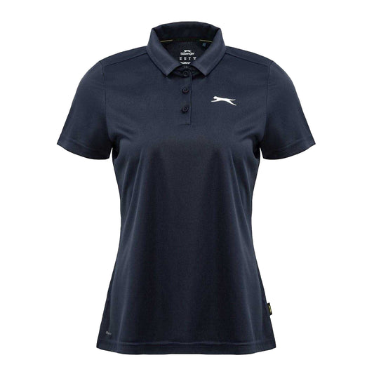 Navy - Front - Slazenger Womens-Ladies Plain Polo Shirt