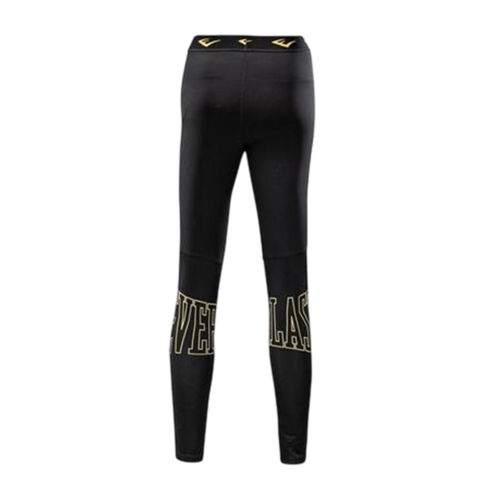 Black-Gold - Back - Everlast Womens-Ladies Leonard Leggings