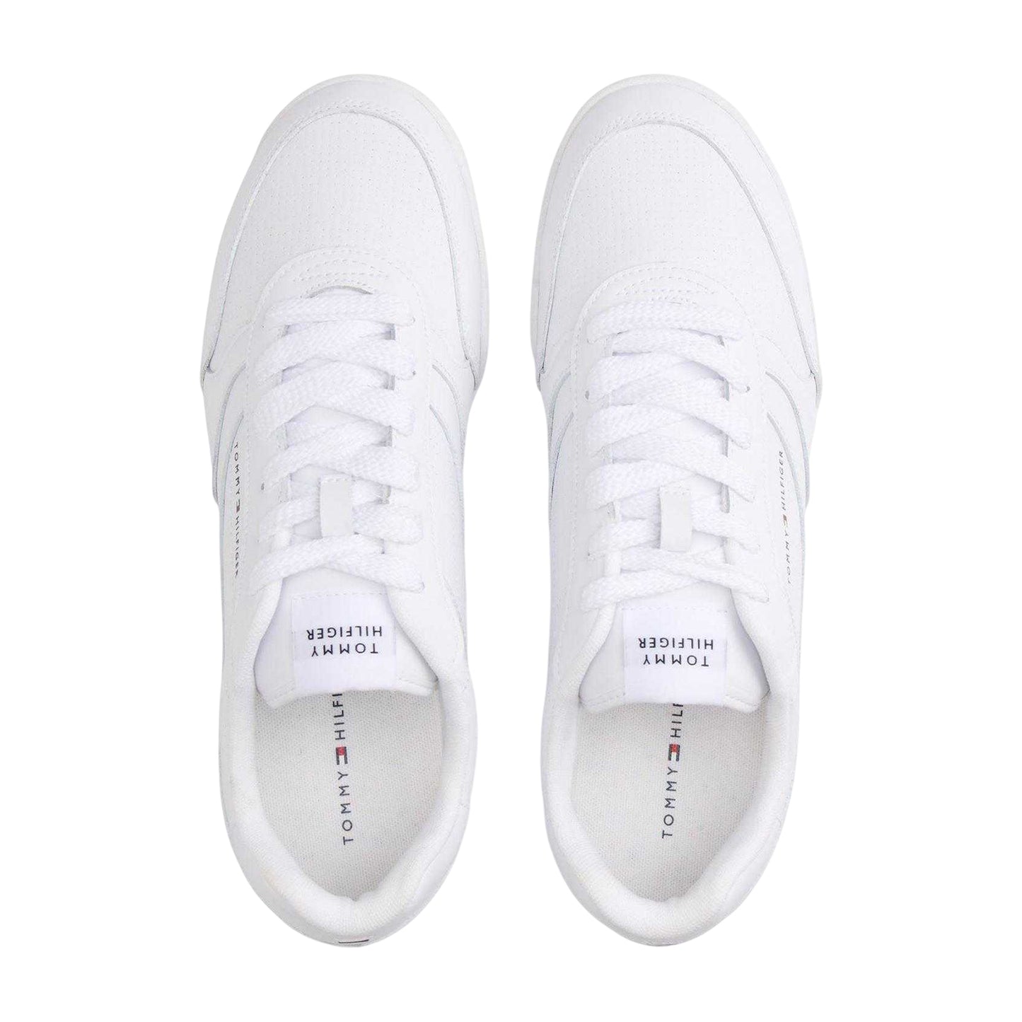 White - Lifestyle - Tommy Hilfiger Mens Lopro Leather Trainers