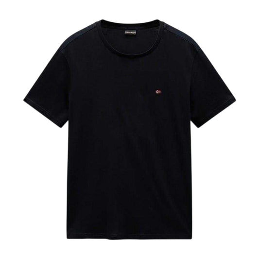 Black - Front - Napapijri Mens Salis Logo Short-Sleeved T-Shirt