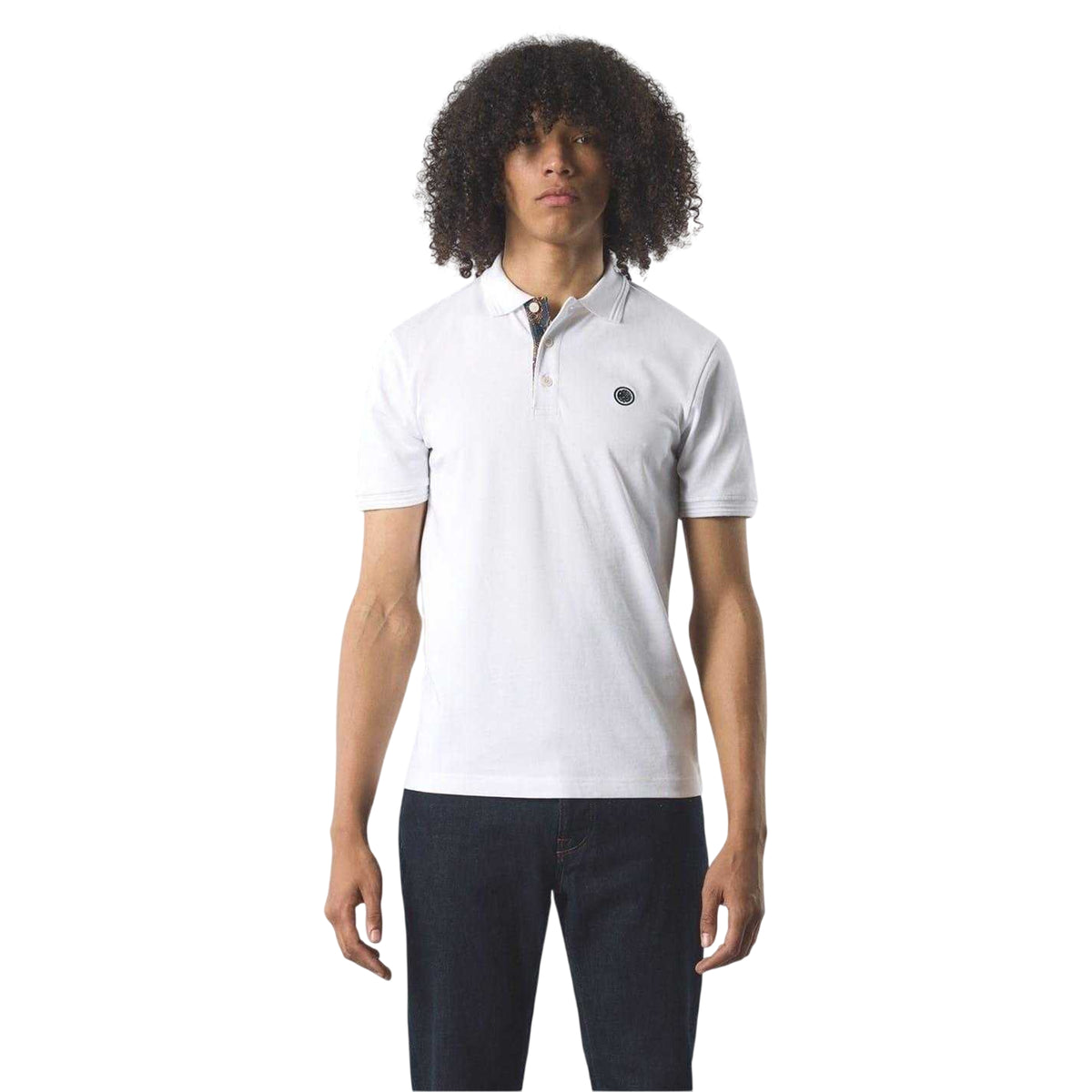 White - Side - Pretty Green Mens House Paisley Polo Shirt