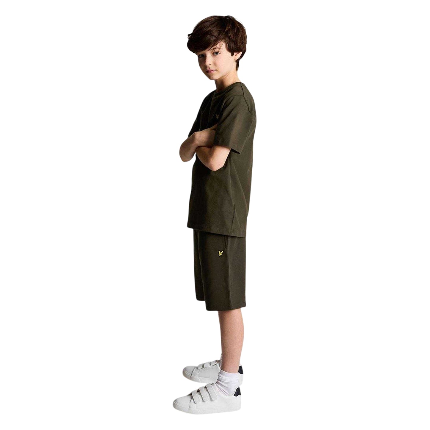 Olive - Side - Lyle & Scott Boys Embroidered Logo Shorts
