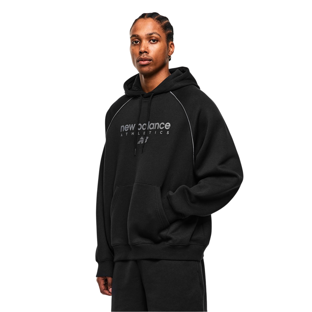 Black - Side - New Balance Unisex Adult Relaxed Fit Raglan Sweatshirt