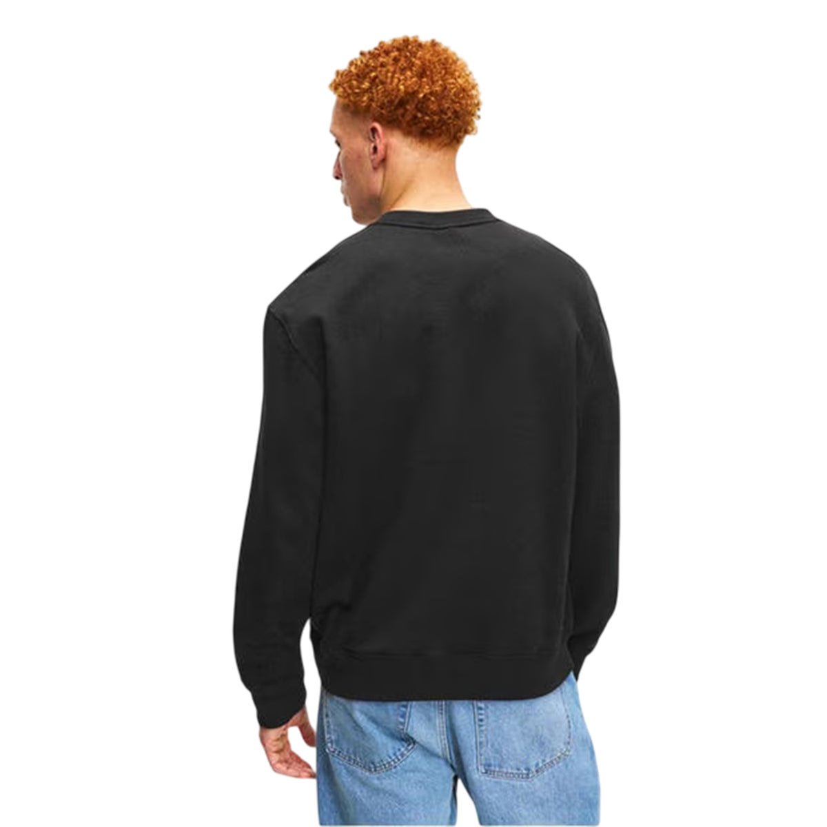 Black - Lifestyle - Calvin Klein Mens Monogram Ribbed Sweatshirt