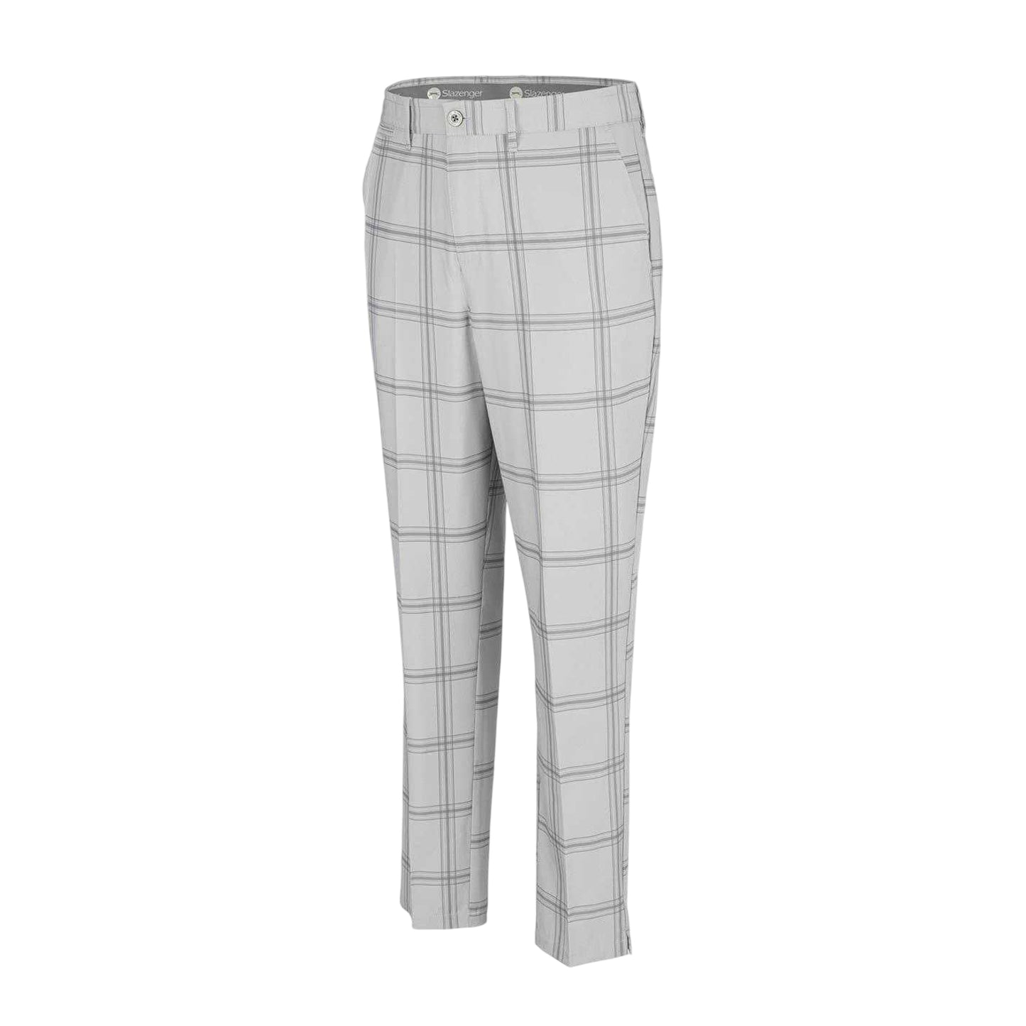 Grey - Side - Slazenger Mens Checked Golf Trousers