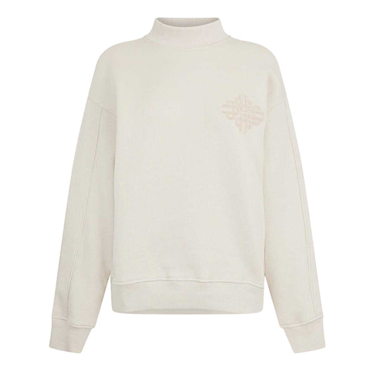 Grey - Front - Couture Womens-Ladies Embroidered Mock Neck Sweatshirt