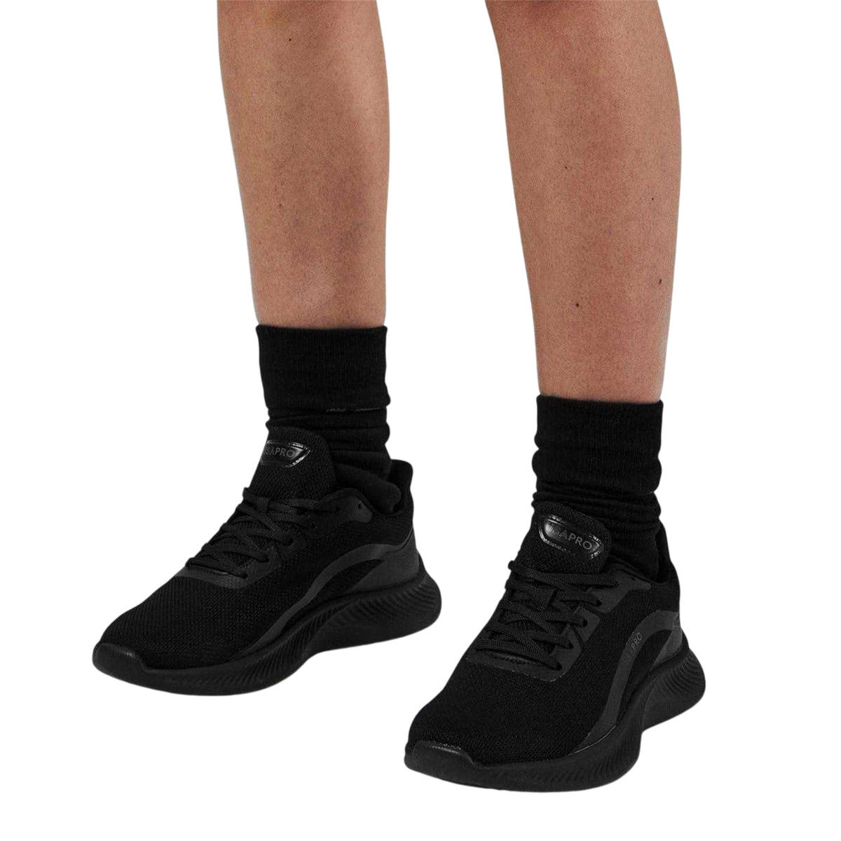 Black - Pack Shot - USA Pro Womens-Ladies Logo Low Cut Trainers