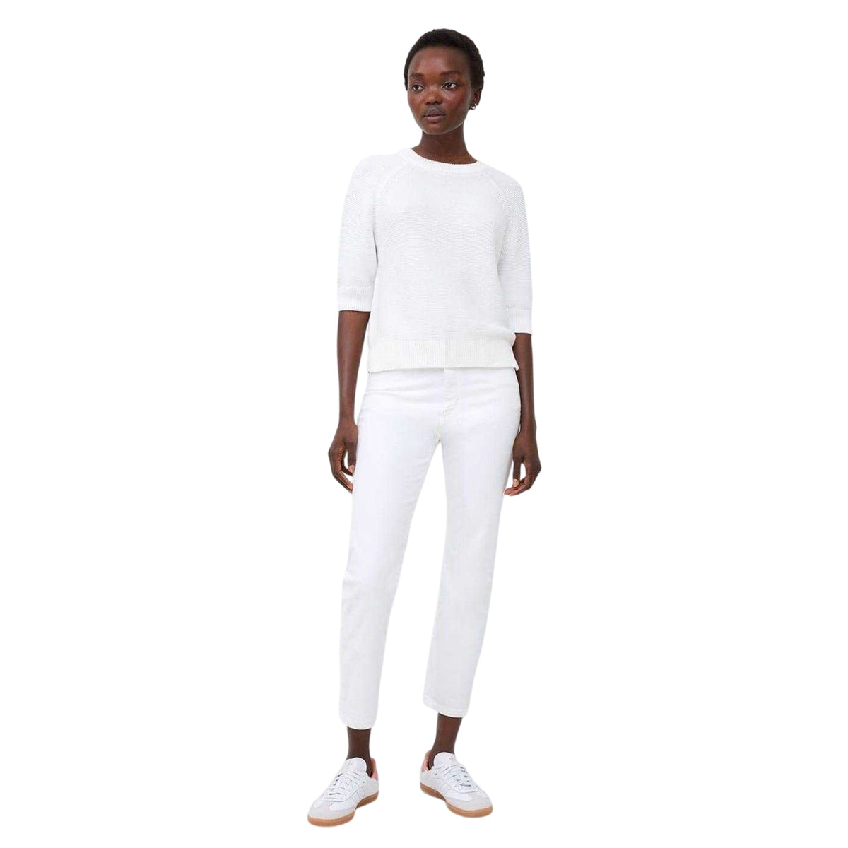 White - Lifestyle - French Connection Womens-Ladies Ribbed Relaxed Fit Jumper