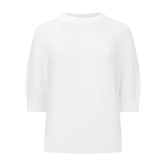White - Front - French Connection Womens-Ladies Ribbed Relaxed Fit Jumper