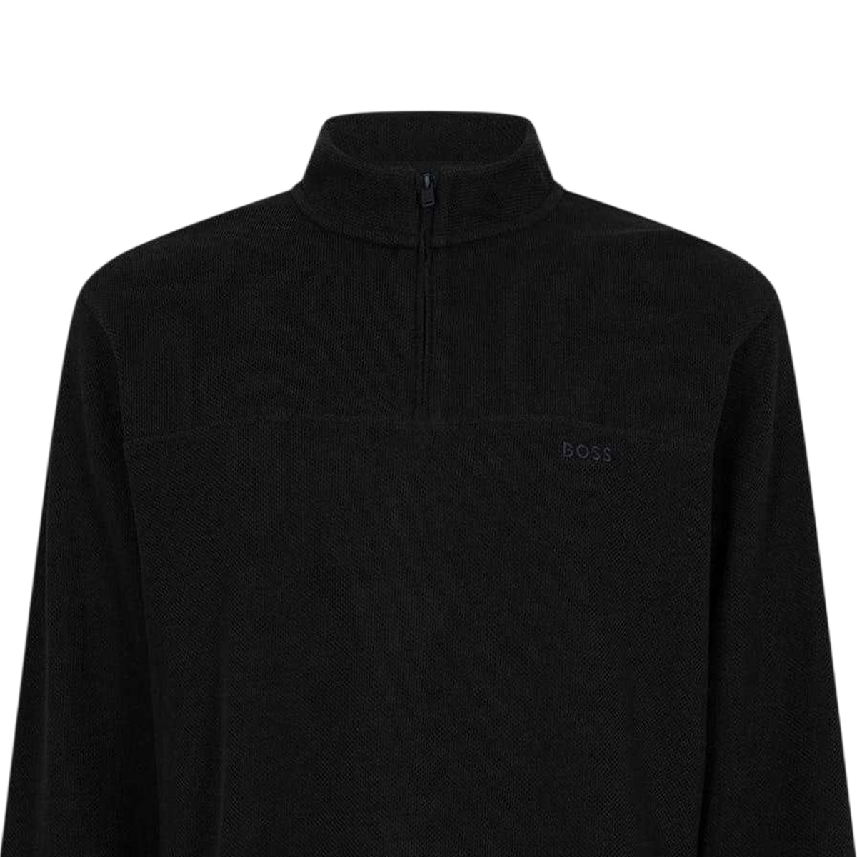 Black - Back - Boss Mens Funnel Neck Sweatshirt